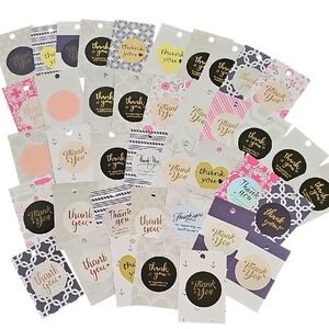 40 Assorted Thank You Cardstock Tags Nautical Themed